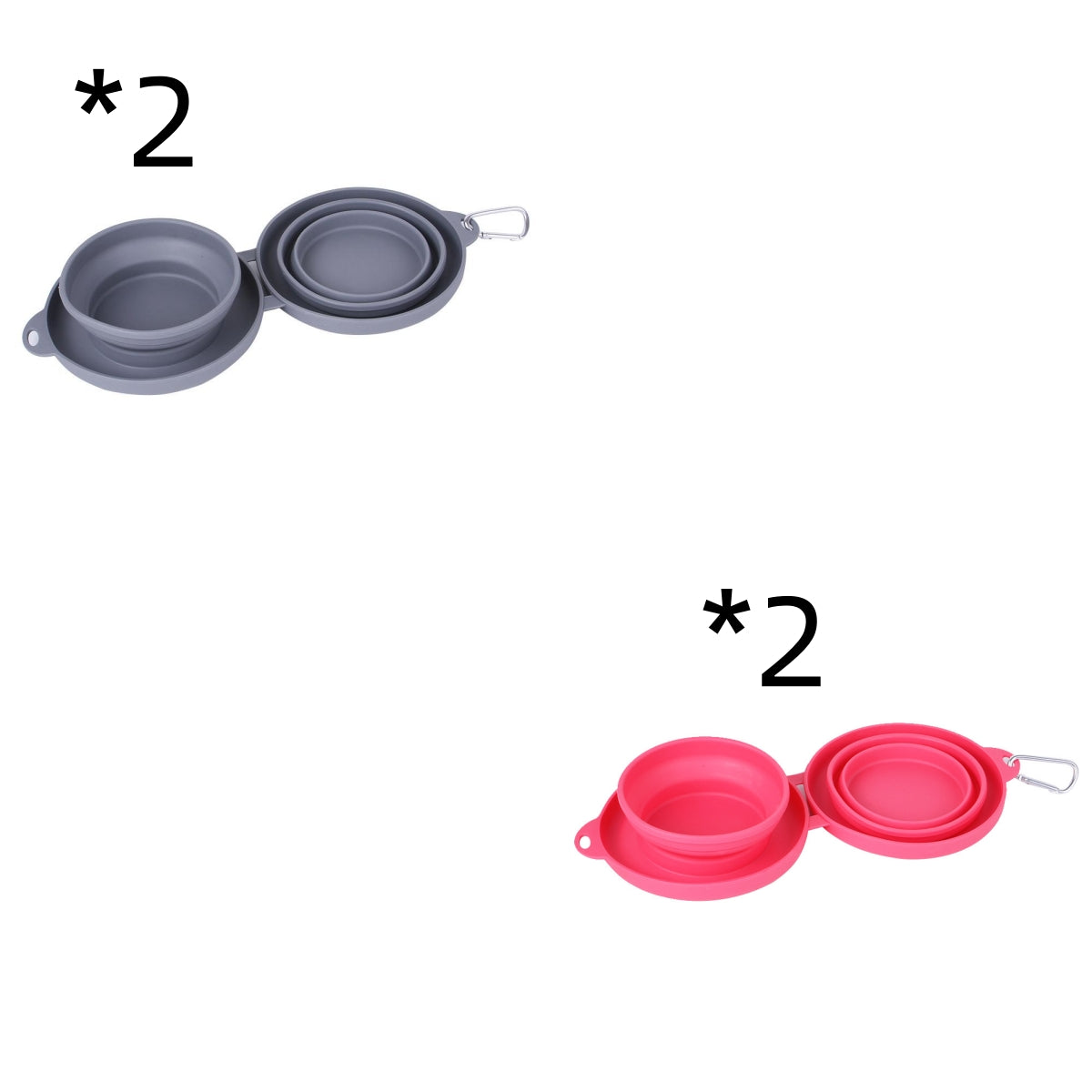 Foldable Double Bowl Silicone Pet Feeder