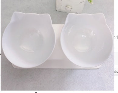 Non-Slip Double Cat Bowl with Raised Stand