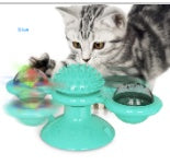 Rotating Windmill Cat Toy with Suction Base & Luminous Balls