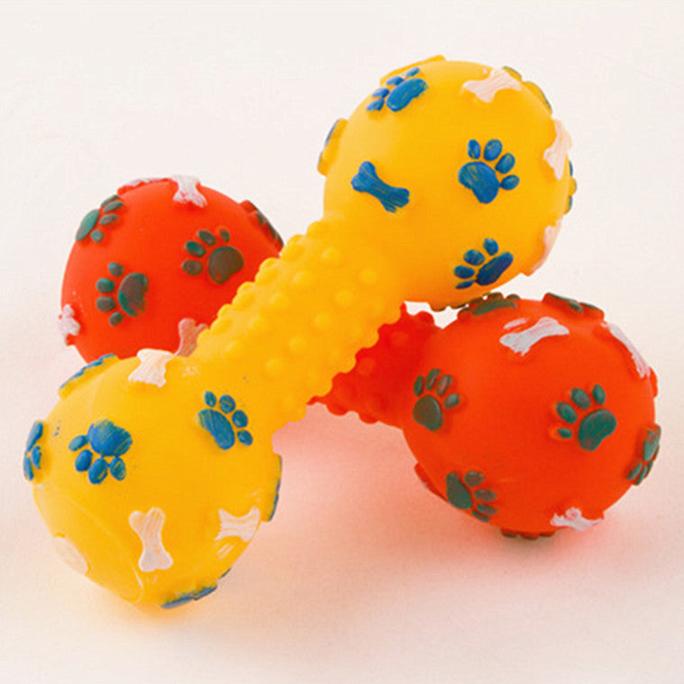 Silicone Dumbbell Squeak Toy for Dogs