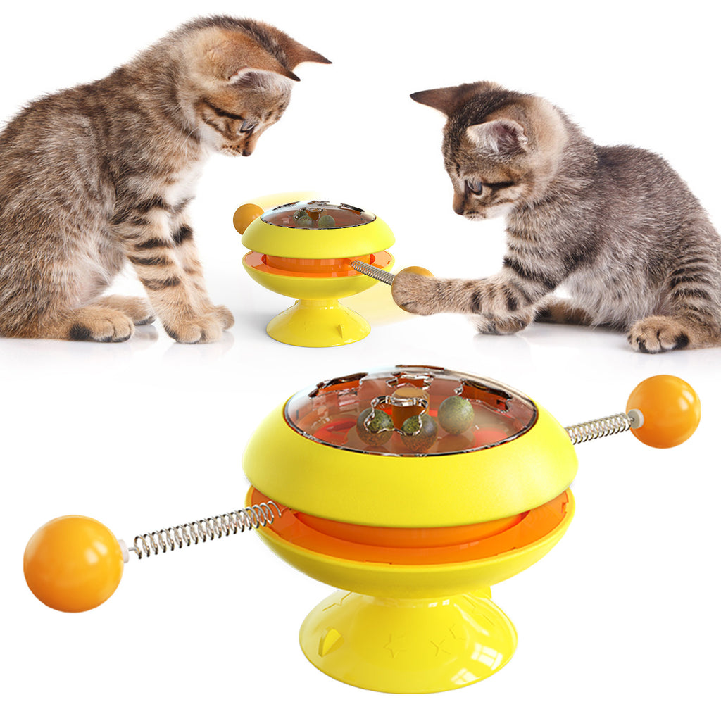 Rotatable Interactive Cat Toy with Catnip & Suction Base