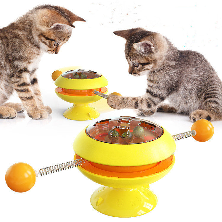 Rotatable Interactive Cat Toy with Catnip & Suction Base