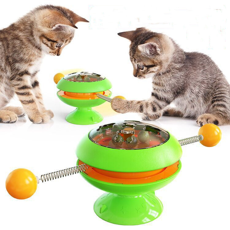 Rotatable Interactive Cat Toy with Catnip & Suction Base