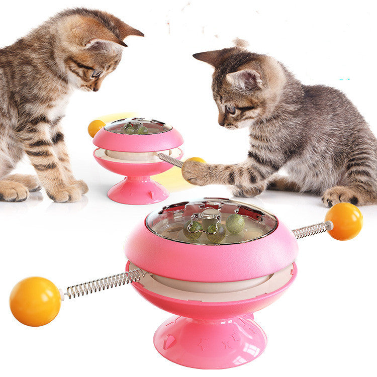 Rotatable Interactive Cat Toy with Catnip & Suction Base
