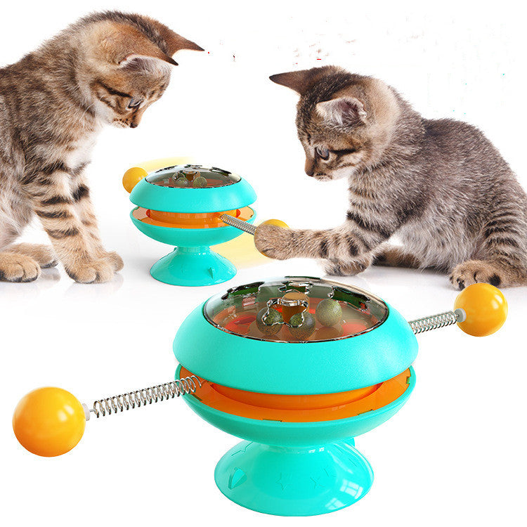 Rotatable Interactive Cat Toy with Catnip & Suction Base