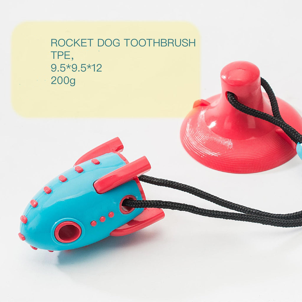 Rocket-Shaped Bite-Resistant Treat Dispensing Dog Toy
