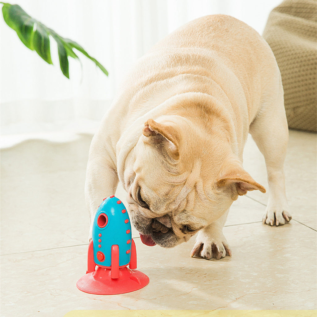 Rocket-Shaped Bite-Resistant Treat Dispensing Dog Toy
