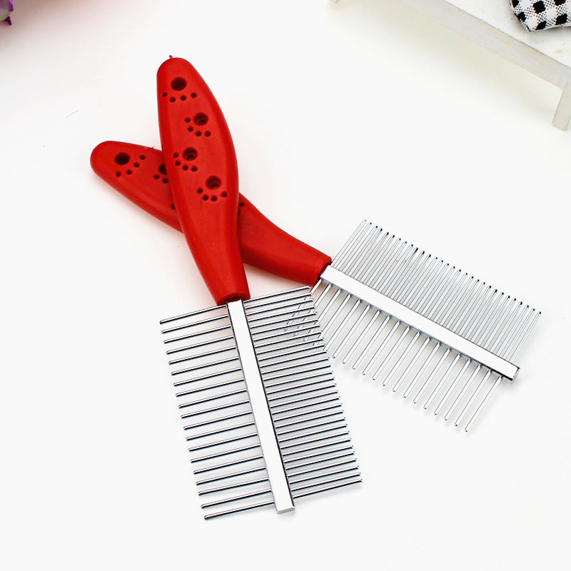 Double-Row Pet Grooming Comb with Dense & Sparse Teeth