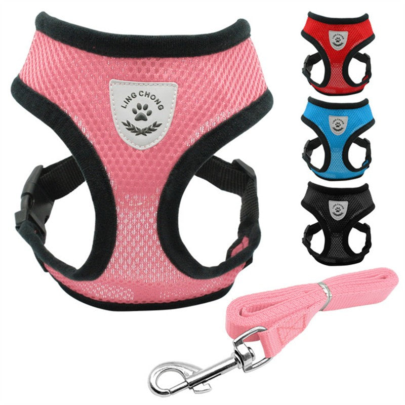 Breathable Mesh Pet Car Seat Belt & Leash