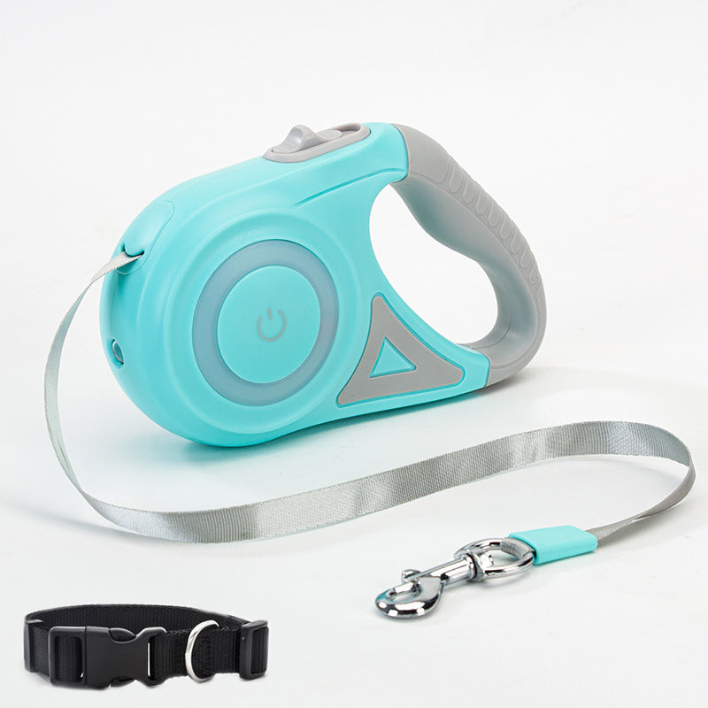 Retractable Dog Leash with Automatic Brake & Matching Collar