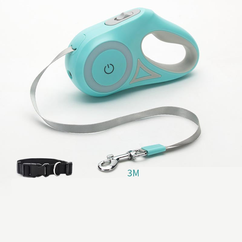 Retractable Dog Leash with Automatic Brake & Matching Collar