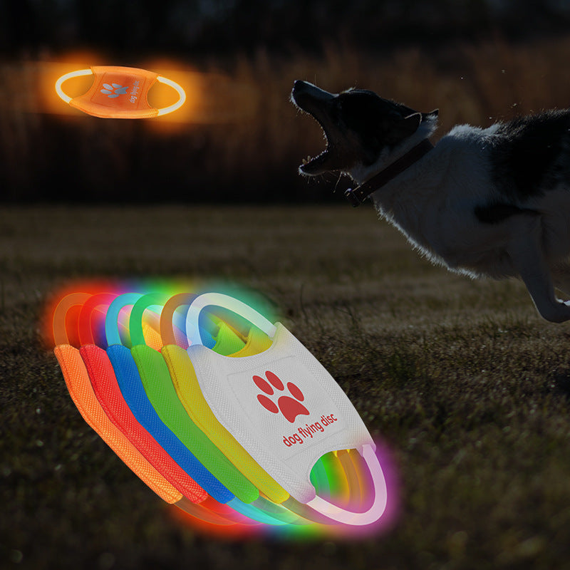 LED Glowing Dog Flying Disc – Rechargeable Interactive Toy