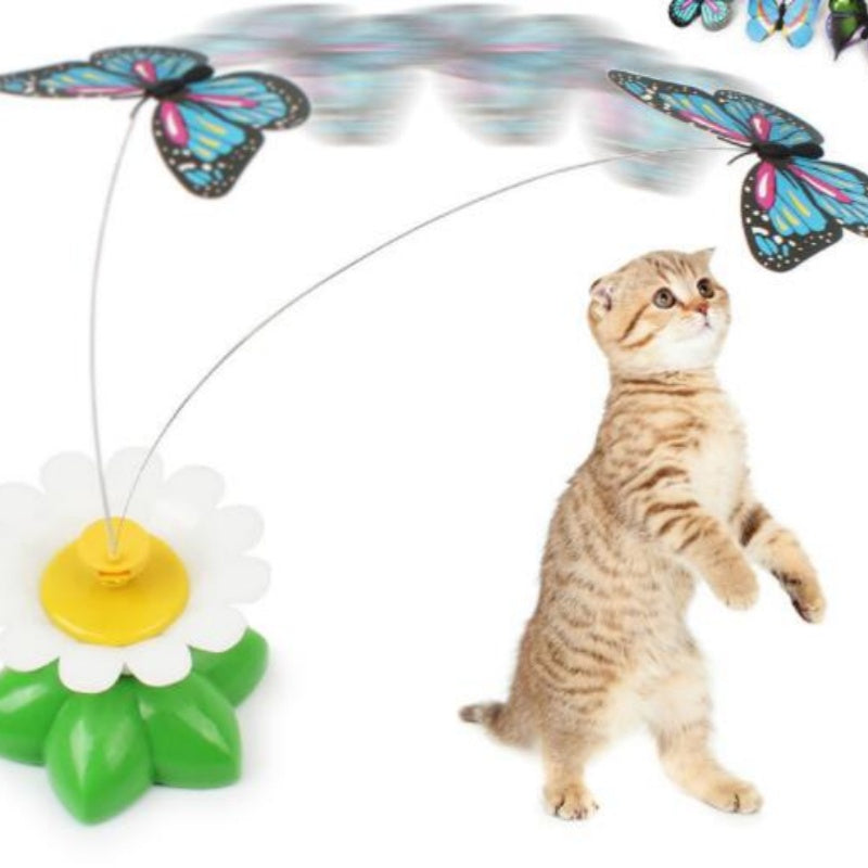 Electric Rotating Butterfly & Bird Toy for Pets