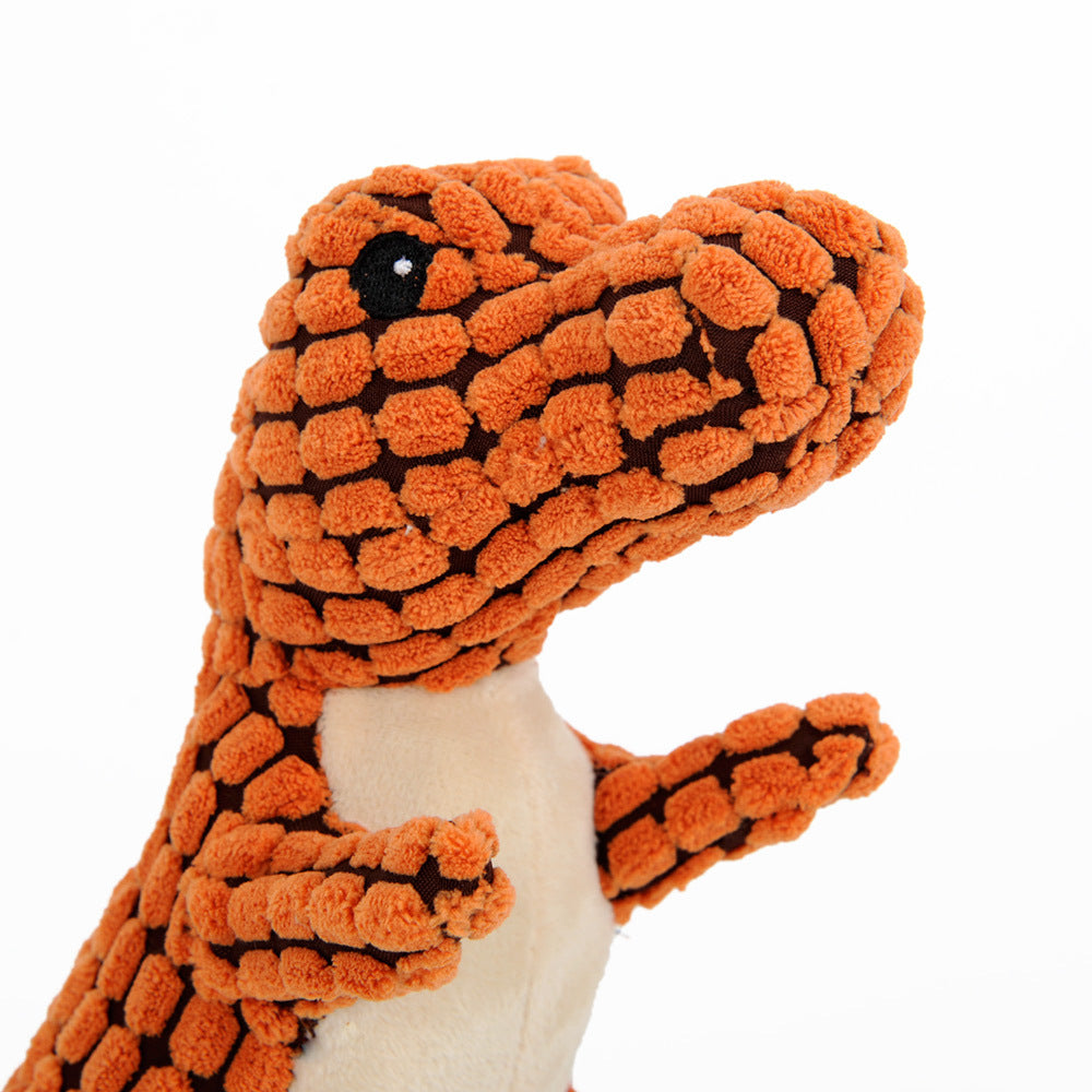 Plush Dinosaur Dog Toy with Squeaker