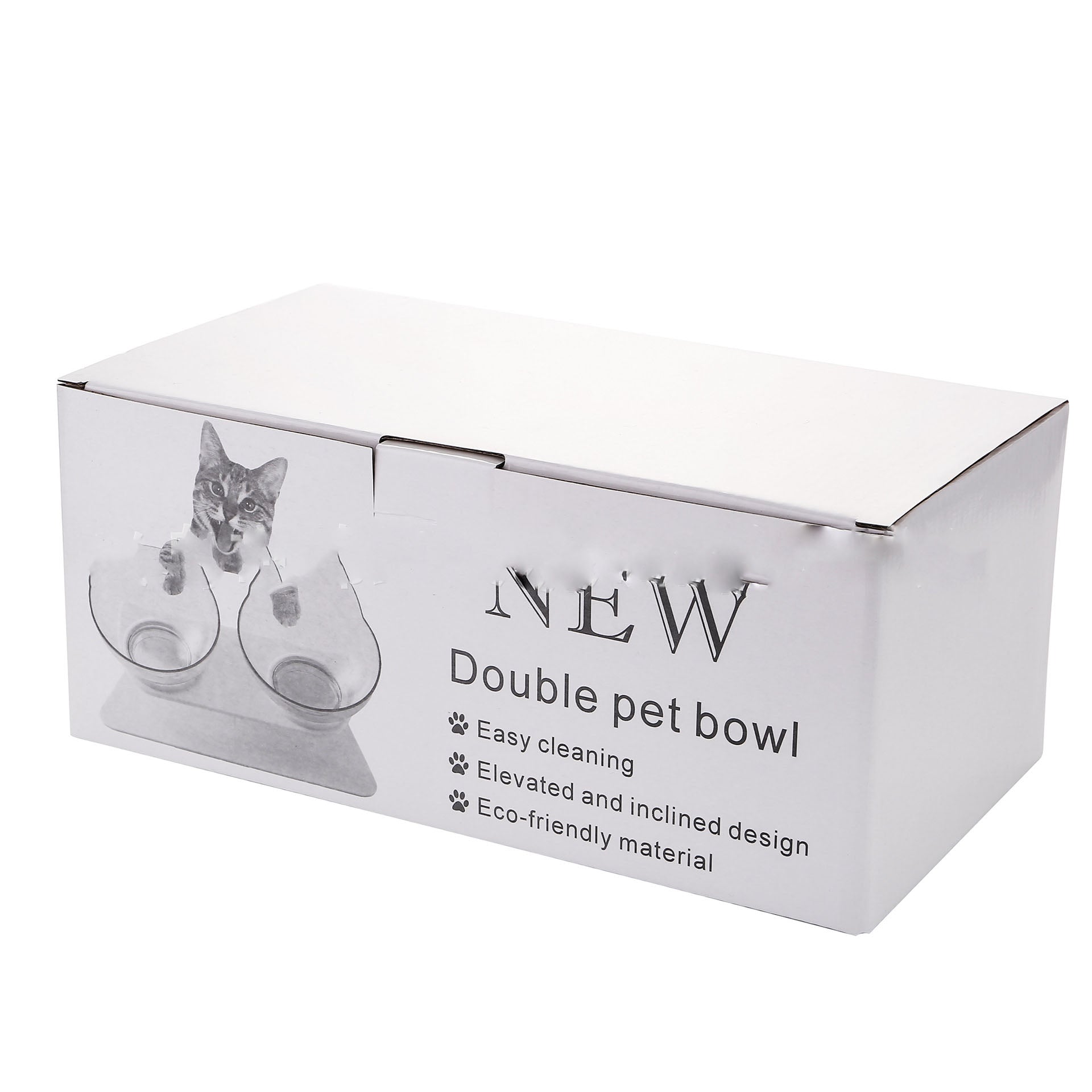 Non-Slip Double Cat Bowl with Raised Stand