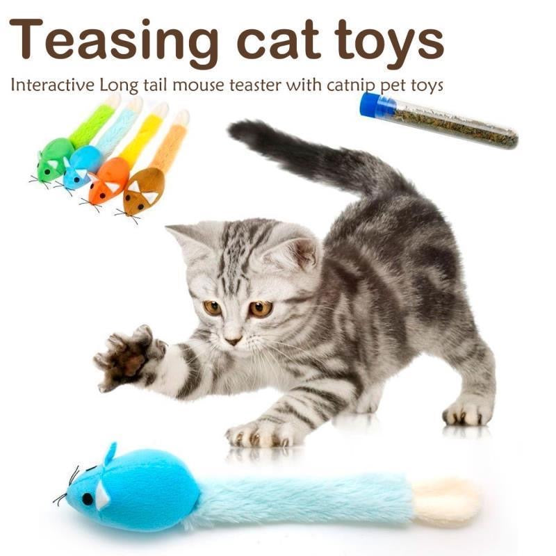 Long-Tail Mouse Teaser Toy for Cats