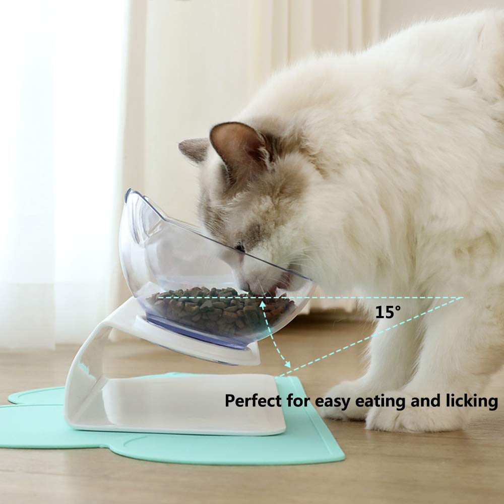 Non-Slip Double Cat Bowl with Raised Stand