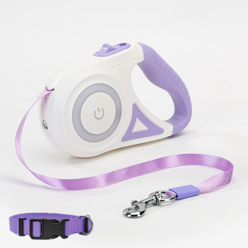Retractable Dog Leash with Automatic Brake & Matching Collar
