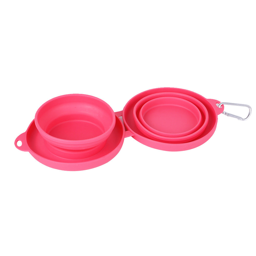 Foldable Double Bowl Silicone Pet Feeder