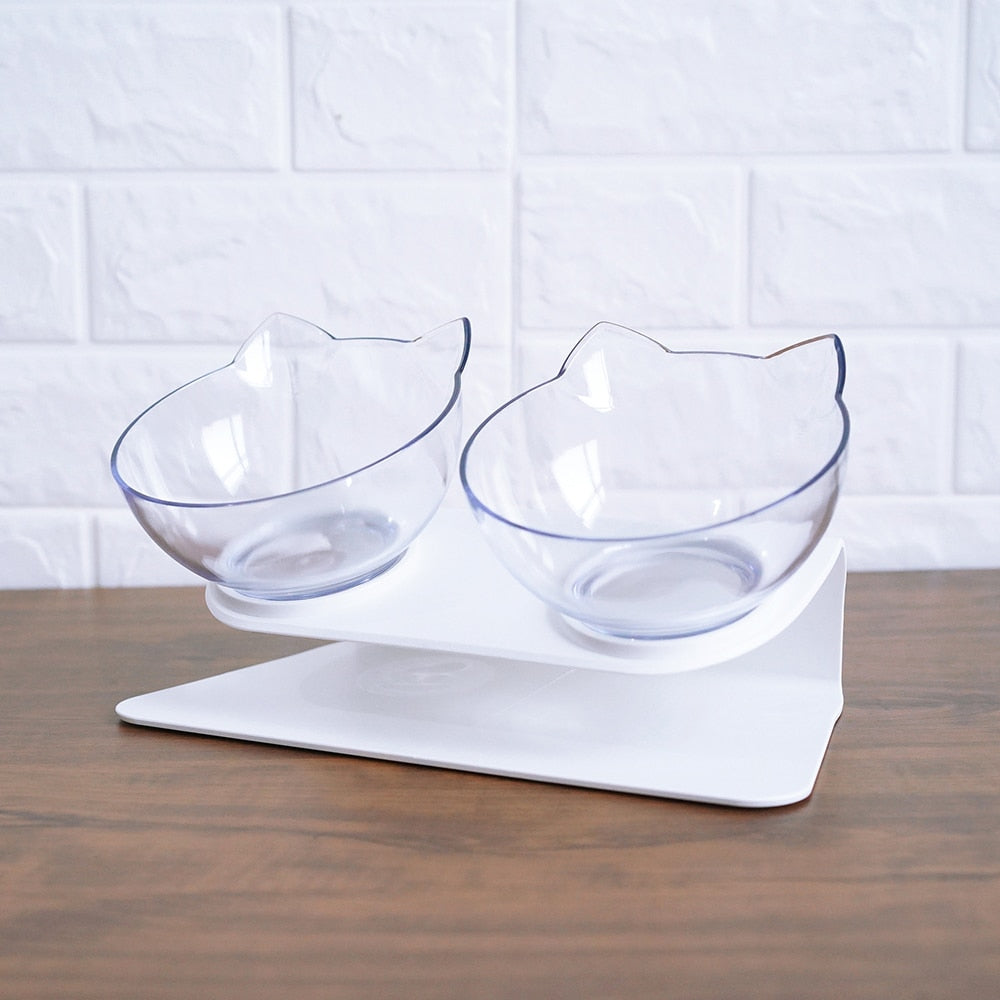 Non-Slip Double Cat Bowl with Raised Stand