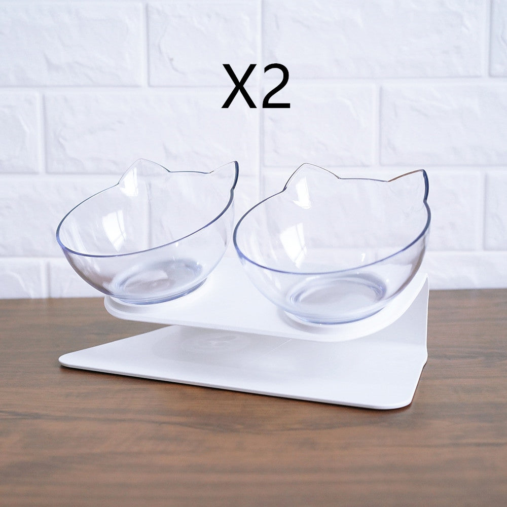 Non-Slip Double Cat Bowl with Raised Stand