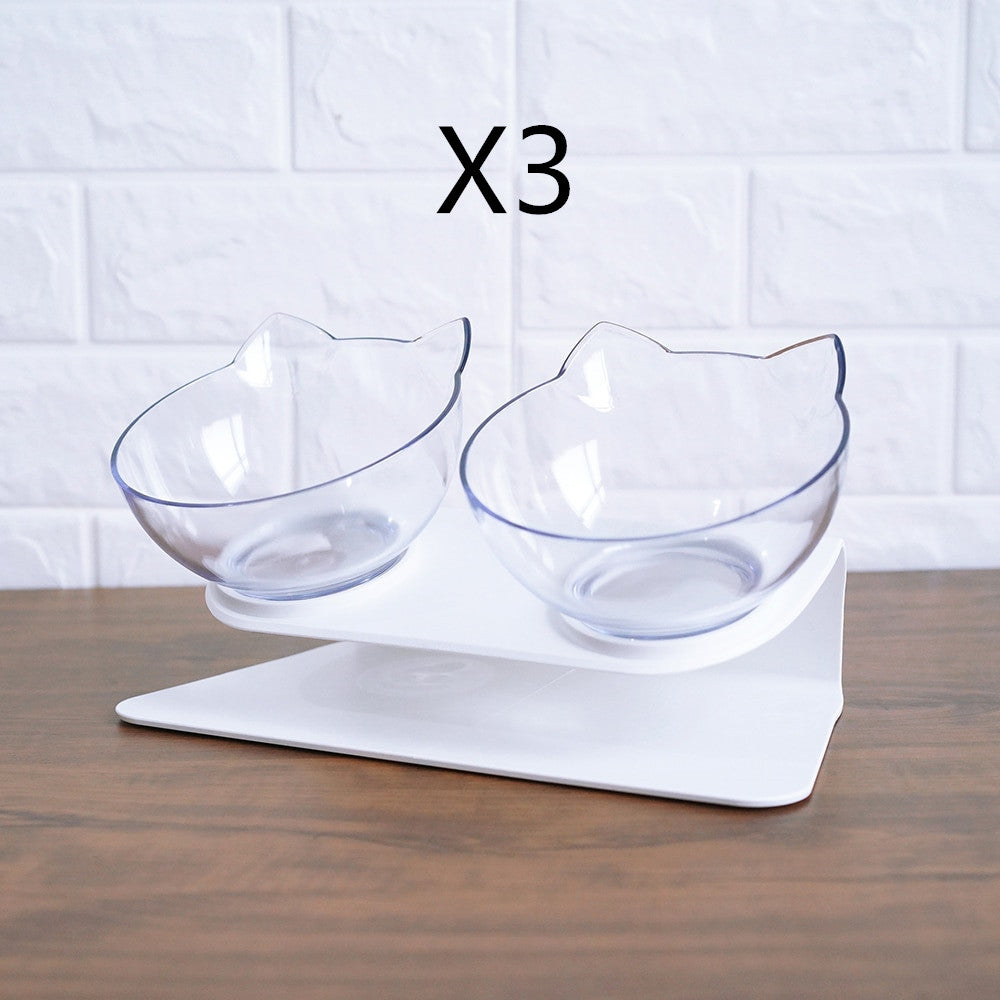 Non-Slip Double Cat Bowl with Raised Stand